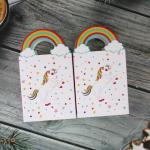 8x3x14cm Pony Printed Cardboard Paper Gift Bags With Handles