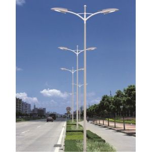 China 6M 8M 12M Galvanized Steel Pipe Round Bending Single Double Arm Outdoor Street Light Pole on sale