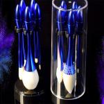 Blue OEM Handle Full Makeup Brush Set Portable Blending Brush Fashion Shape