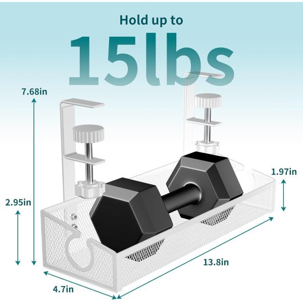 Metal Under Desk Cable Management Box Clamp for Supporting Fixed Storage Holders Racks