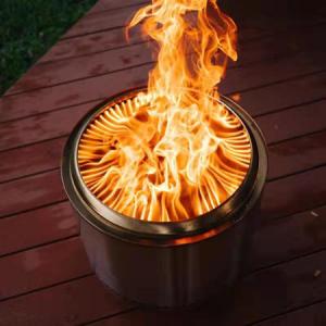 China 18 Inch Stainless Steel Smokeless Fire Pit BBQ , 33cm Bonfire Backyard Fire Pit factory