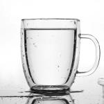 350ml Personalized Glass Cup Double Wall Glass Tea Cup Cadmium Free