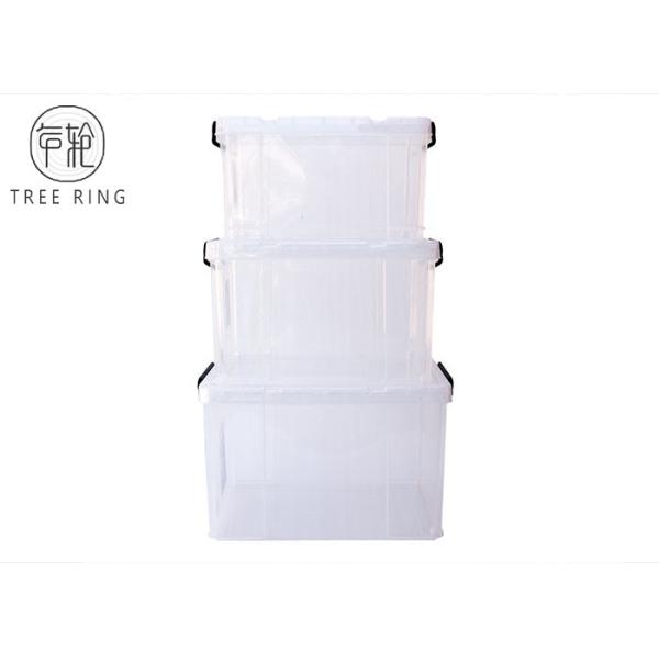 China Clear / Transparent Collapsible Plastic Crate Lightweight 45l For Office factory