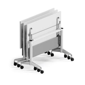 China White Rectangular Wooden Foldable Training Table Thickness 25mm For Meeting Room factory