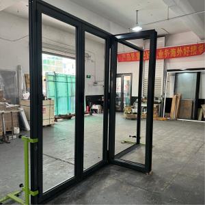 China Thermal break aluminum folding door customized product double tempered glass factory