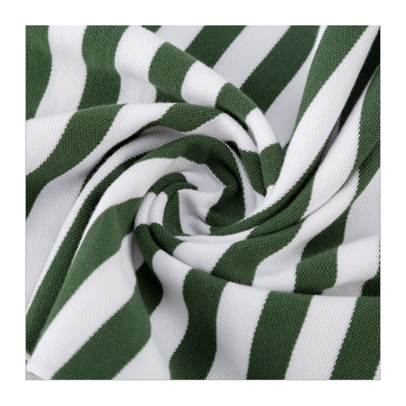 Breathable Pique Striped Knit Fabric Sweat Absorbing T - Shirt Cotton Material