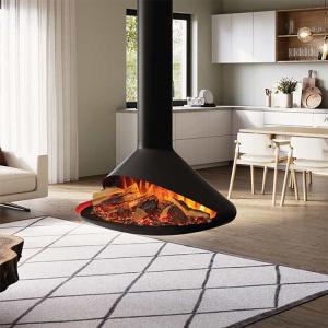 China Eco Friendly Indoor Wood Burning Fire Pits Rotating Fireplace Non Rusting factory