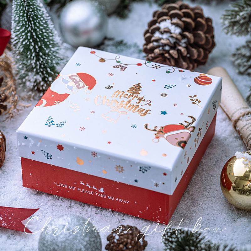 Custom Design Logo Christmas House Gift Kraft Paper Box With Lid with Gravnre Printing