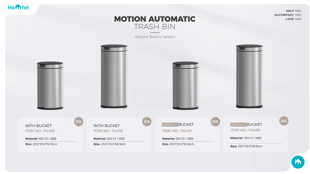 Automatic Trash Can Round Motion Sensor Trash Can Household Sensor Bin Stainless Steel Waste Bin