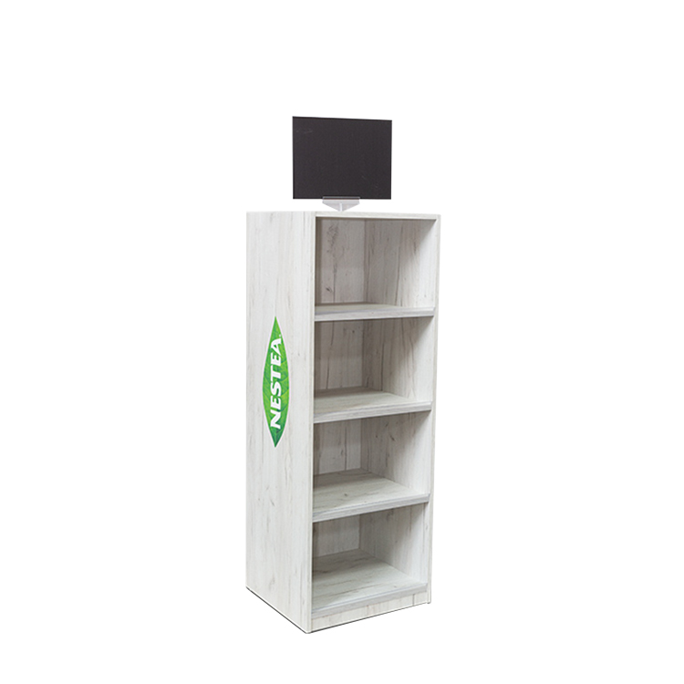 Three Layers Wine Display Stand Can Beverage Wooden Display Rack For Supermarket