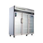 Stainless Steel 304/201 Kitchen Upright Fridge with Commercial Glass Display