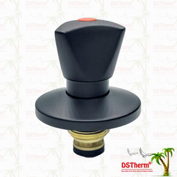 Triangle Handle Stop Valve Top Part Brass Cartridge Black Plated Valve Concealed