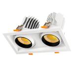 Restaurants 15W 20W*2 LED Grille Spotlight Dimmable 3000K Dual Head