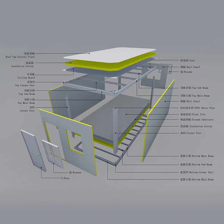 Zontop Material Fast Build Easy Moving 20ft Storagel Container Living Prefab House