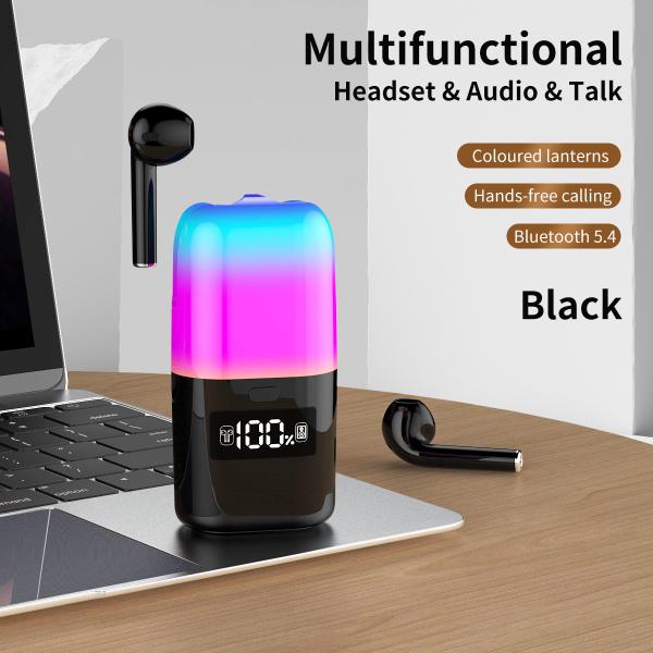 500mAH Battery Capacity TWS Earphone Bluetooth5.0 Speaker with LED Light and 3