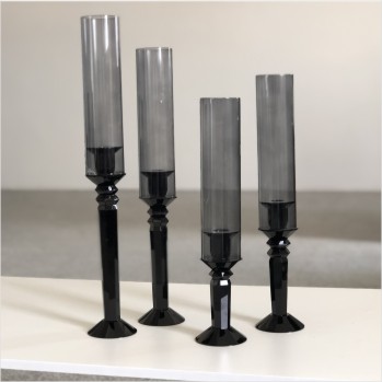 Black Metal Taper Candle Holders Candlesticks Candelabra 3 Pcs Set 54cm