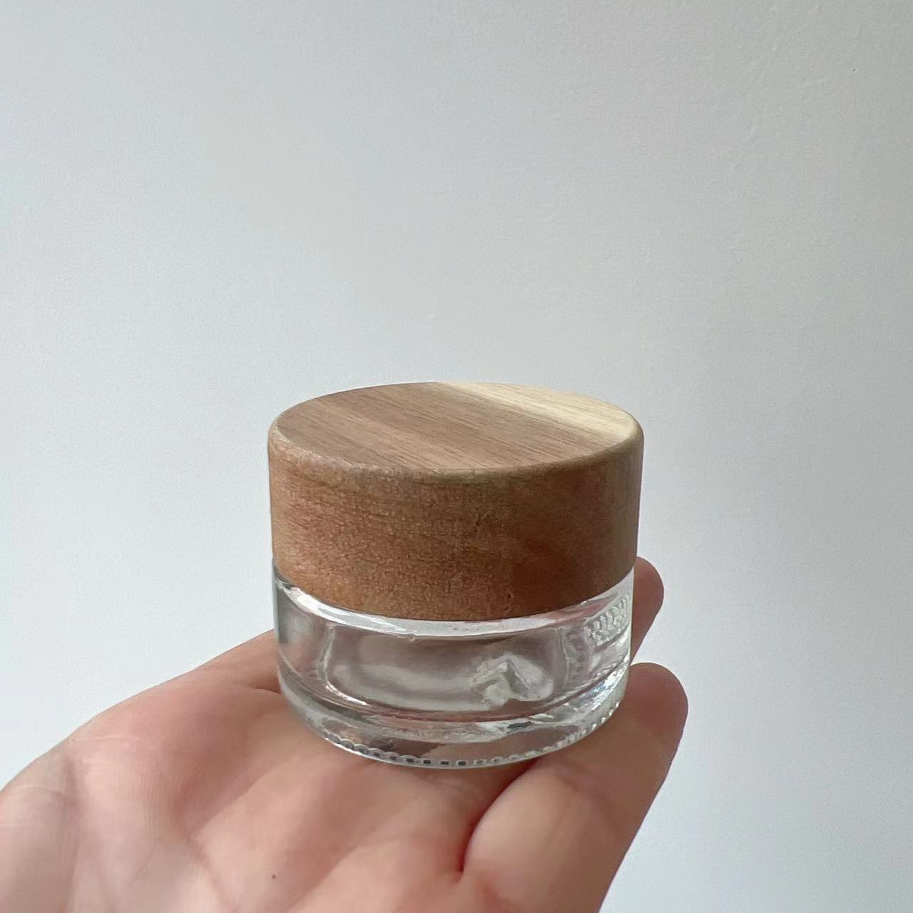 Cosmetic Jar with wood Lid 5g 10g 15g 20g 30g 50g 100g Cream Glass jar with Acacia wooden Cap