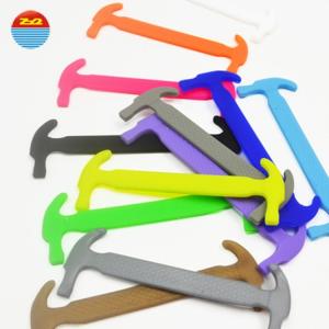 China Hammer Shape Silicone No Tie Shoelaces , Unisex Tieless Shoe Strings factory