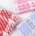 0.7mm Synthetic PVC Leather For Bags Printed Gold Thread Lattice