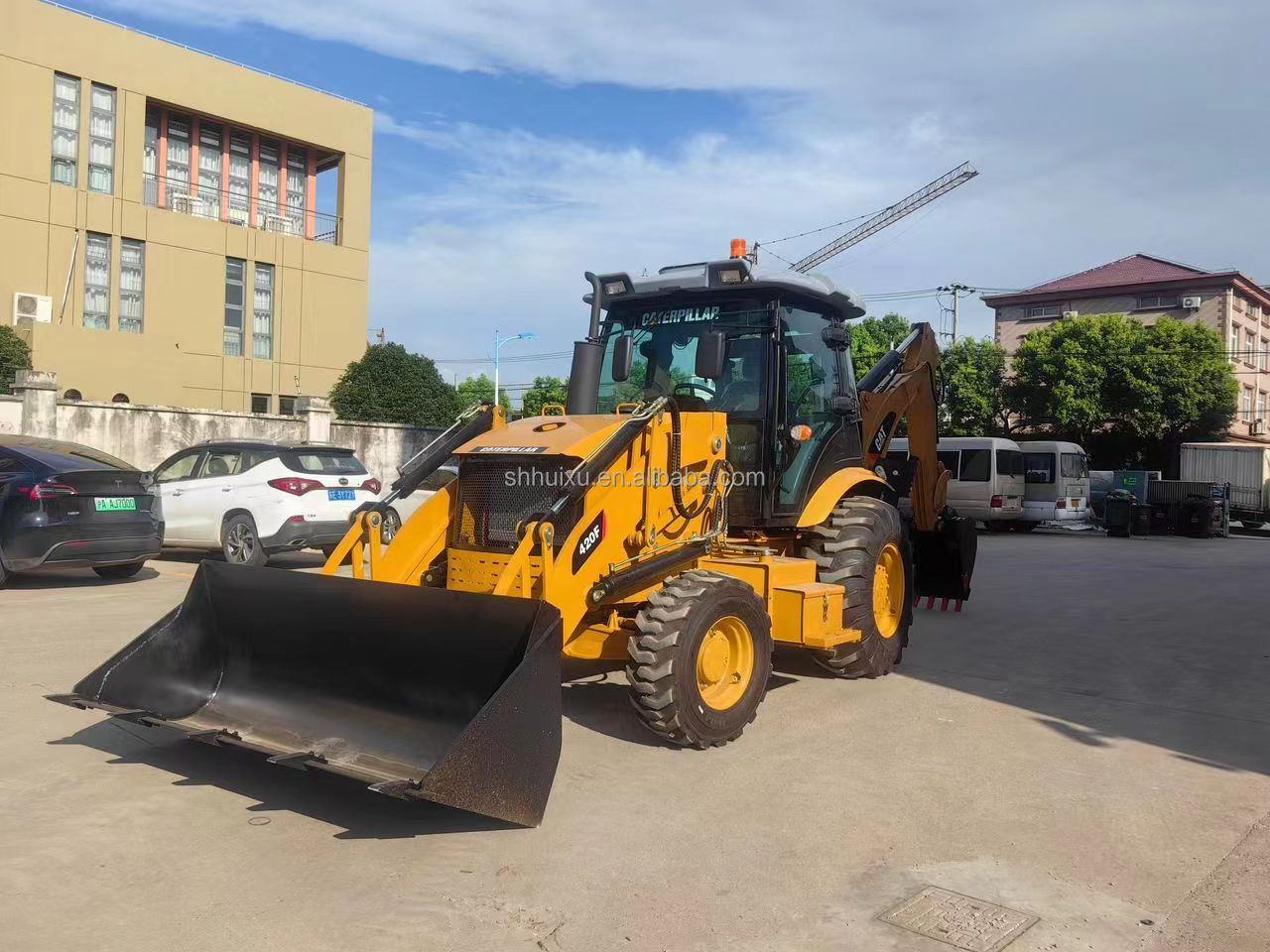Used Excavator Caterpillar CAT420F Backhoes / Secondhand Japan Backhoes Engine In Good Condition