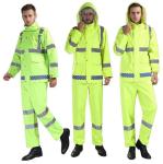 Fluorescent Green Outdoor Traffic Duty Flood Control Emergency Raincoat Rain