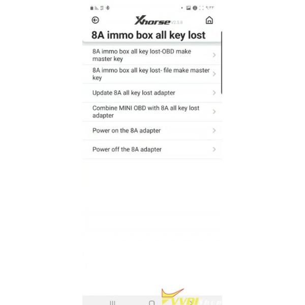 Toyota 8A Adapter Kit Menu 2