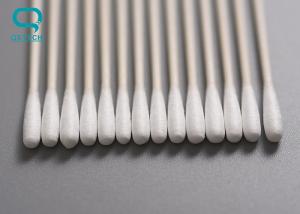China Cleanroom Disposable Cotton Cleaning Swabs With Smooth Pointed Head factory