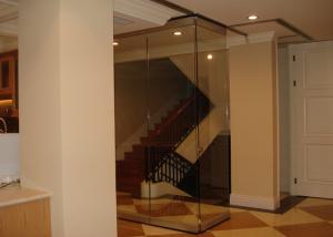 China Glass Partition Wall , Restaurant Acoustic Movable Partition 65MM Thickness factory