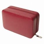 Leather Jewelry Boxes, cardboard paper case wrapped with leather and zipper