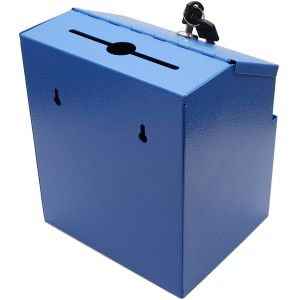 Lockable Metal Donation Suggestion Key Drop Box Express Checkout Box