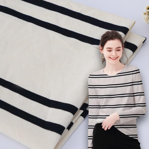 Double Yarn Comfortable Environmentally Friendly Healthy Striped Cotton Fabric