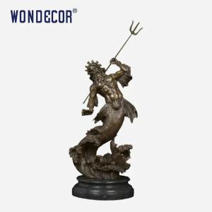 China Custom brass Bronze Statues Sculpture Emperor Poseidon shape factory