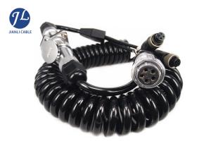 China Vehicle Rear View Camera Cable 5Pin Matal Spirale Remorque With 2CAMS factory