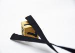 Clothes Black Flat Cotton Tape Ribbon Cord With Both Ends Silicone Drops