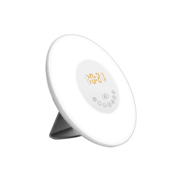 China Snooze Function LED Wake Up Light With FM Radio Warm White Battery Powdered factory