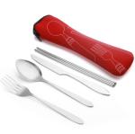 Eco Friendly Stainless Steel Outdoors Travelling 4pcs Tableware Set for