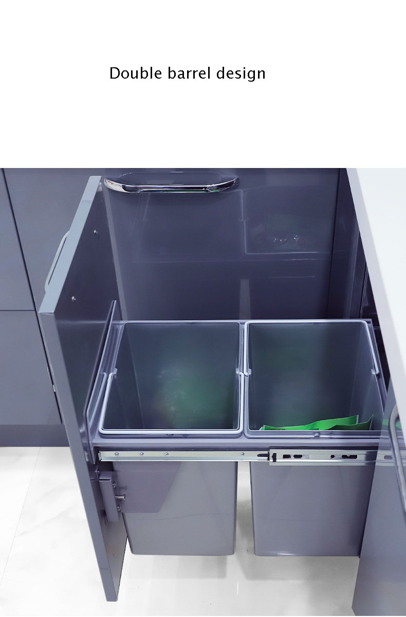 Pull Out Cabinet Rectangle Kitchen Waste Compost Bin Under Sink Waste Bin