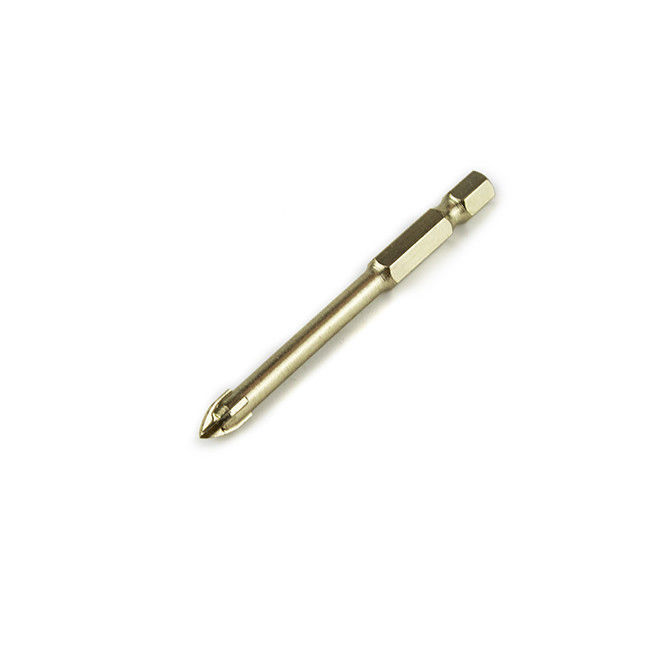 YG8 ZINC Hexagon Shank Ceramic Tile Drill Bits Gold For Wood