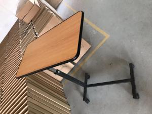 China PB Metal material hospital bed tray table adjustable bedside table factory