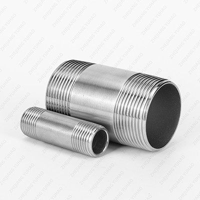 China Black, Electric Galvanized, Stainless Steel Barrel Nipple SS Double-End Union Screwed pipe fittings factory