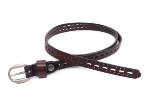 China 1.5cm Width Brown Leather Belt For Girls With Pin Buckle Breathable factory