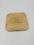 Dual USB Bamboo Made Square 10W fast Charging Portable Wireless Charger 9V 2-3A