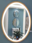 Aluminum Frame Oval Illuminated Bathroom Mirror 500*700MM