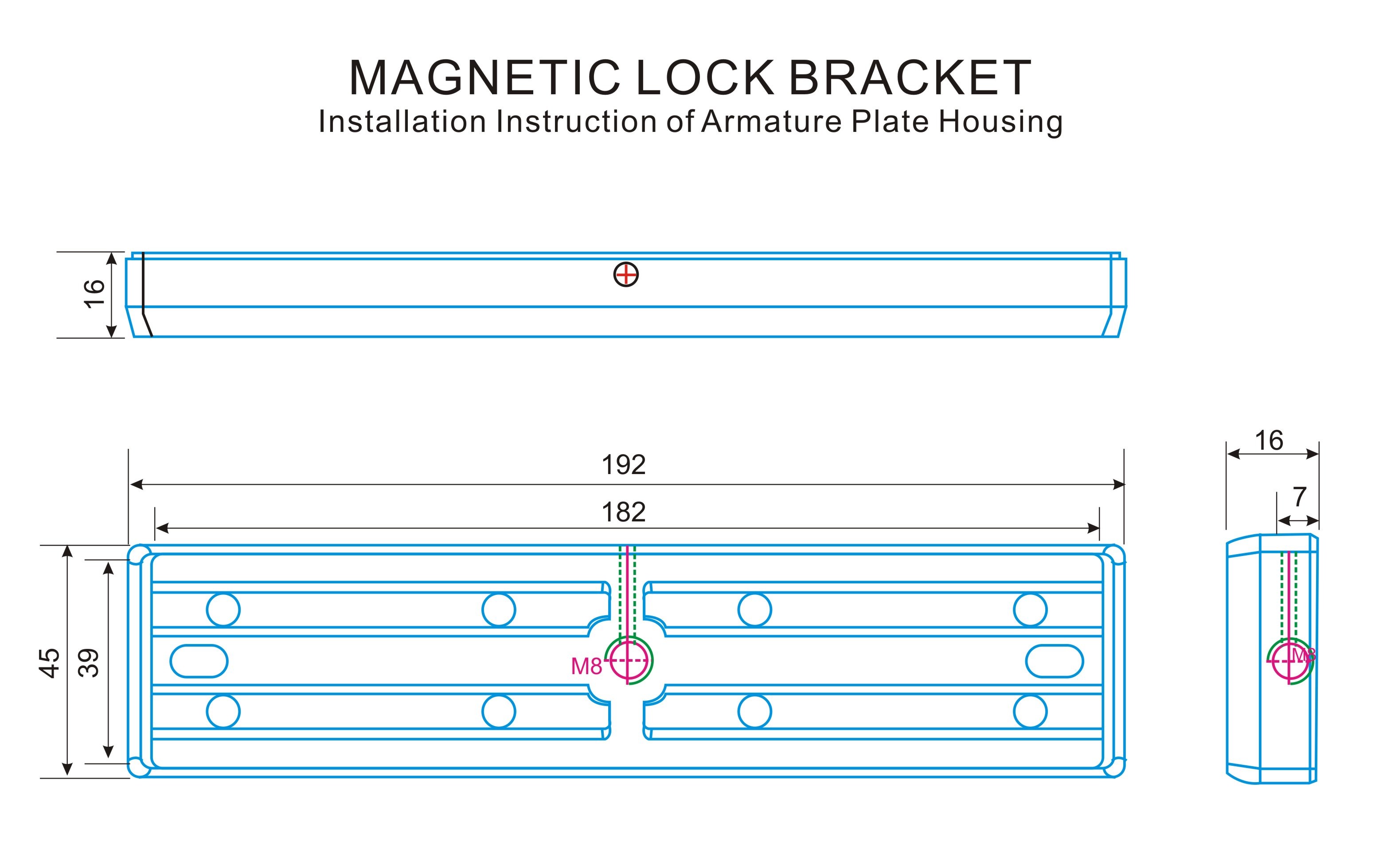 Armature Plate Door Lock Bracket Alluminum Alloy Installation Groove