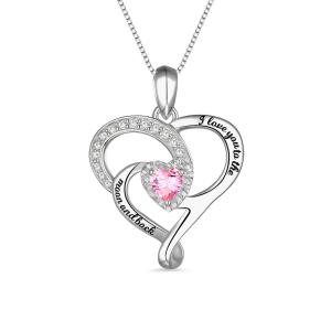 China 0.2in 0.14oz Heart Shaped Diamond Necklace Moon Birthstone Necklace SGS factory