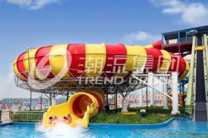 China Exciting Garden Water Slide , Giant Space Backyard Water Slides Red / Yellow factory