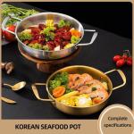 High Quality Silver Stainless Steel Cooker Flat Bottom Cooking Fry Pot Mini