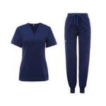 Medical Hospital Scrub Suit Custom Logo Solid Color Stretch