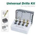 Dental Drill Kit 8 Pieces Implant Surgical Drill Gold Implant Tools