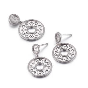 China Rhodium Silver Necklace And Earring Set For Wedding 5.5g factory